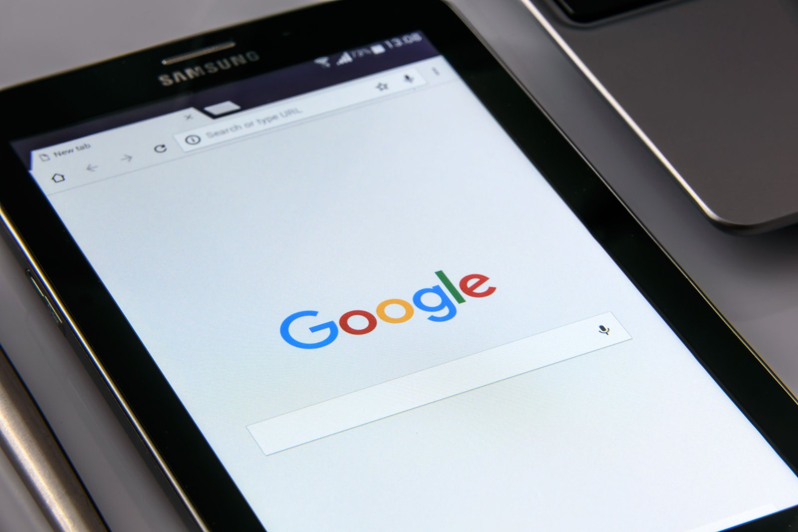 Tablet showing internet access